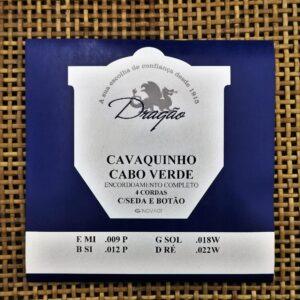 Jogo Cordas Dragão Cavaquinho Cabo Verde seda e Botão